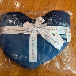 Blue Heart-Shaped Plush Pillow